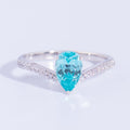 Lab Grown Paraiba Tourmaline Ring · 1.8ct · Moissanite Pavé · Sterling Silver