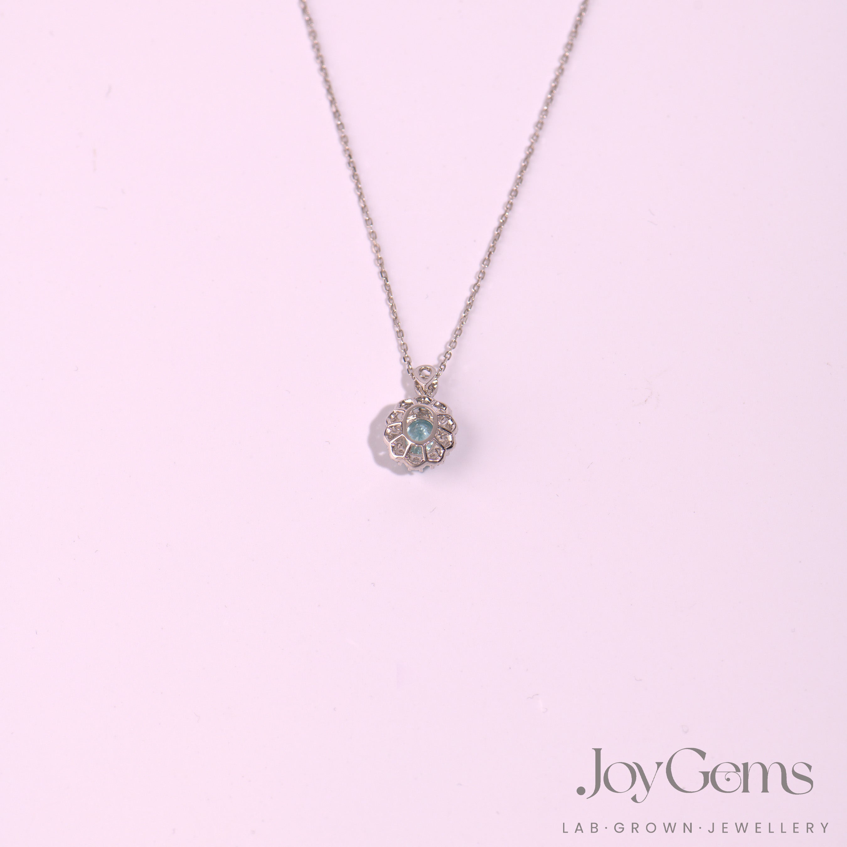 Lab Ruby & Moissanite Sunburst Pendant Necklace | 925 Sterling Silver | 1.02ct Oval Lab-Grown Ruby